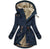 Women's Warm Fur Collar Long-sleeve Zipper Slim Jacket